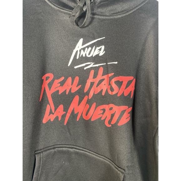 Anuel aa Real Hasta La Muerte Anuel Hoodie unisex Black Size Medium - Picture 2 of 8